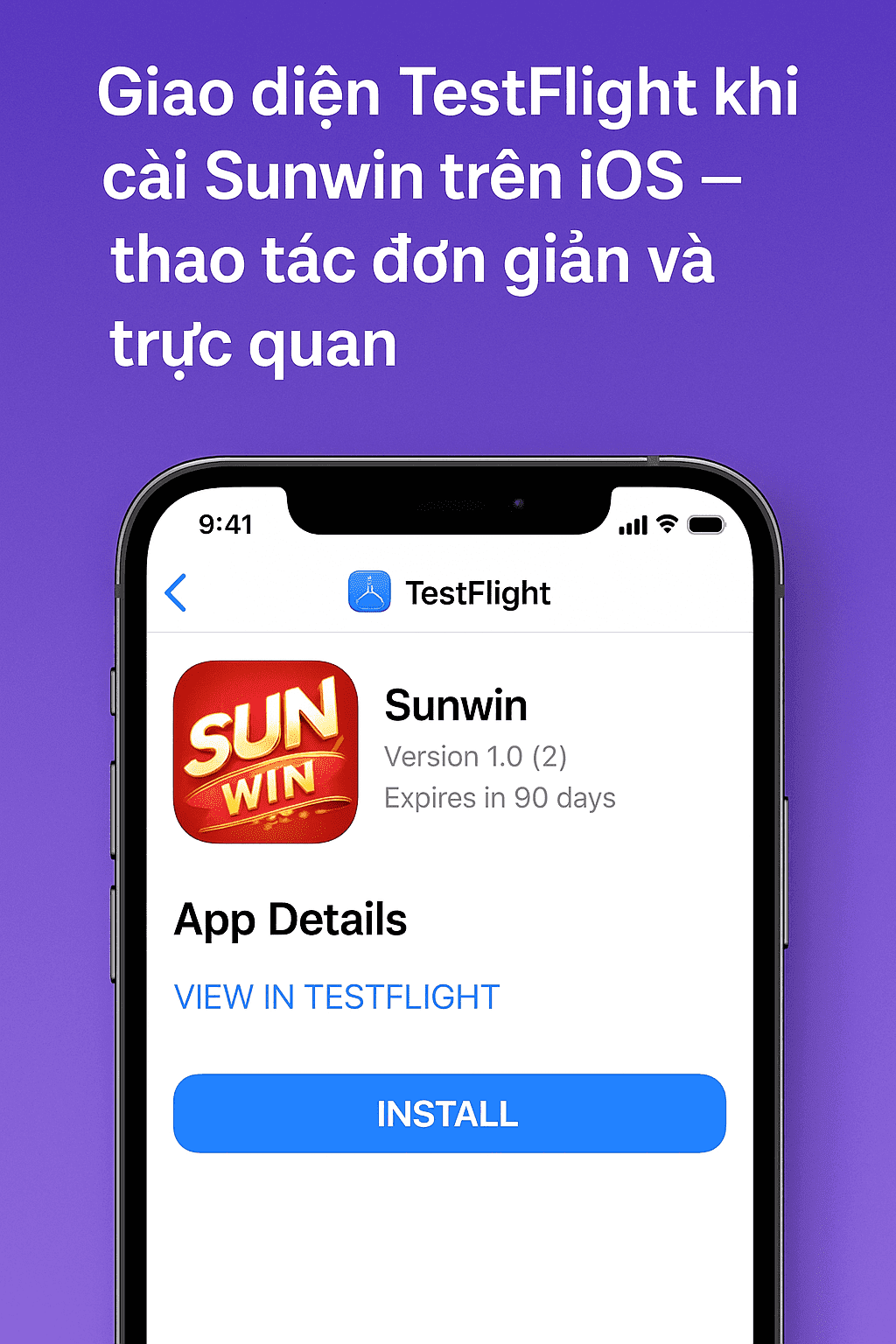 Giao diện TestFlight khi cài Sunwin trên iOS – thao tác đơn giản và trực quan Giao diện TestFlight khi cài Sunwin trên iOS – thao tác đơn giản và trực quan