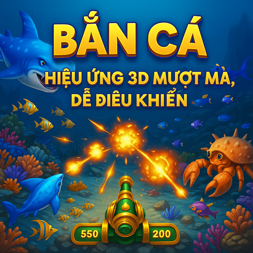 Giao diện game Bắn Cá – hiệu ứng 3D mượt mà, dễ điều khiển Giao diện game Bắn Cá – hiệu ứng 3D mượt mà, dễ điều khiển