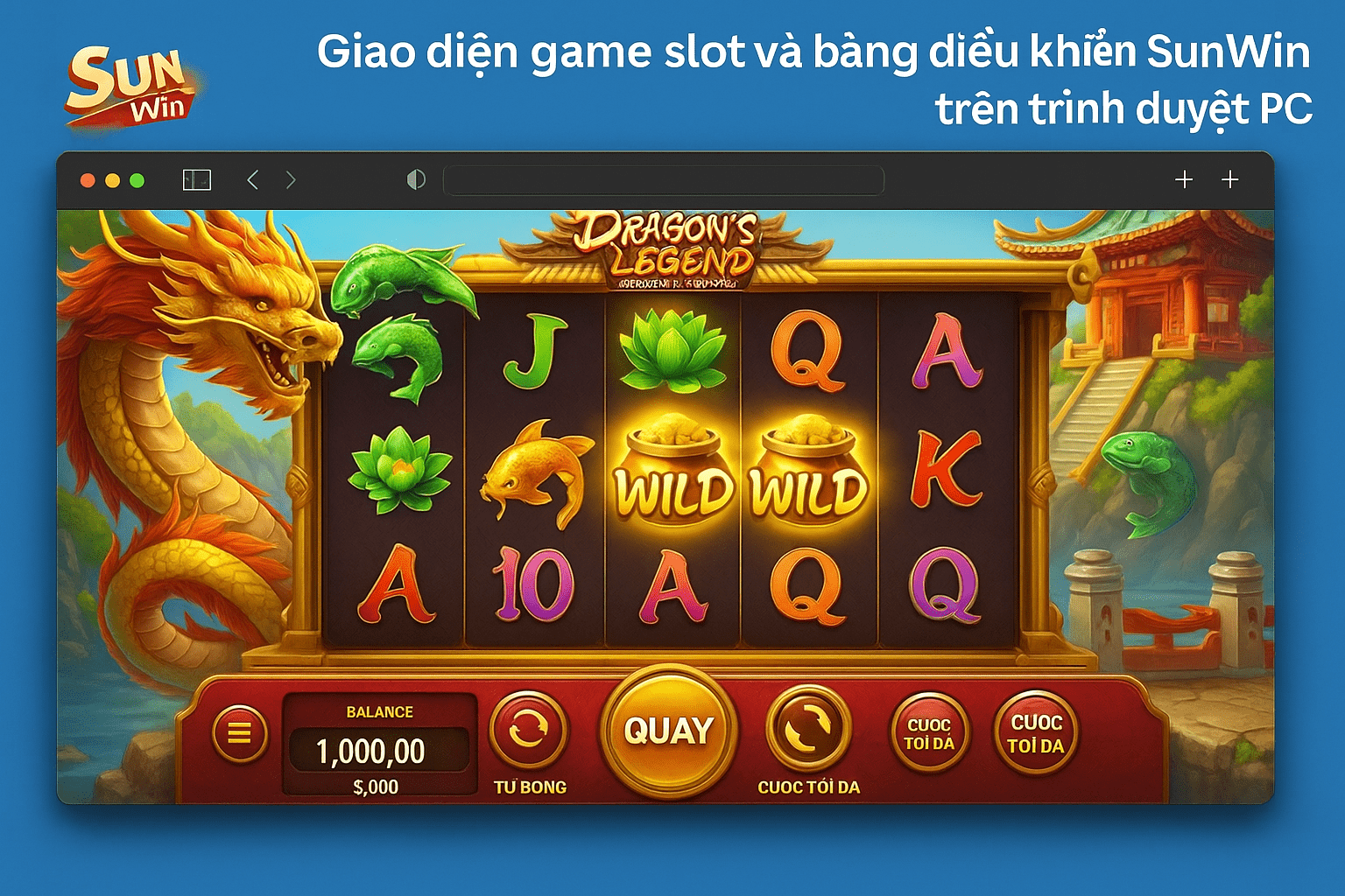 Giao diện game slot và bảng điều khiển Sunwin trên trình duyệt PC (2) Giao diện game slot và bảng điều khiển Sunwin trên trình duyệt PC (2)